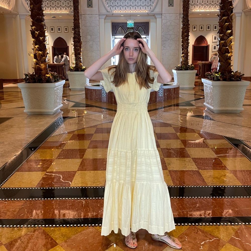 Anthropologie Yellow Summer Maxi Dress size XXS
